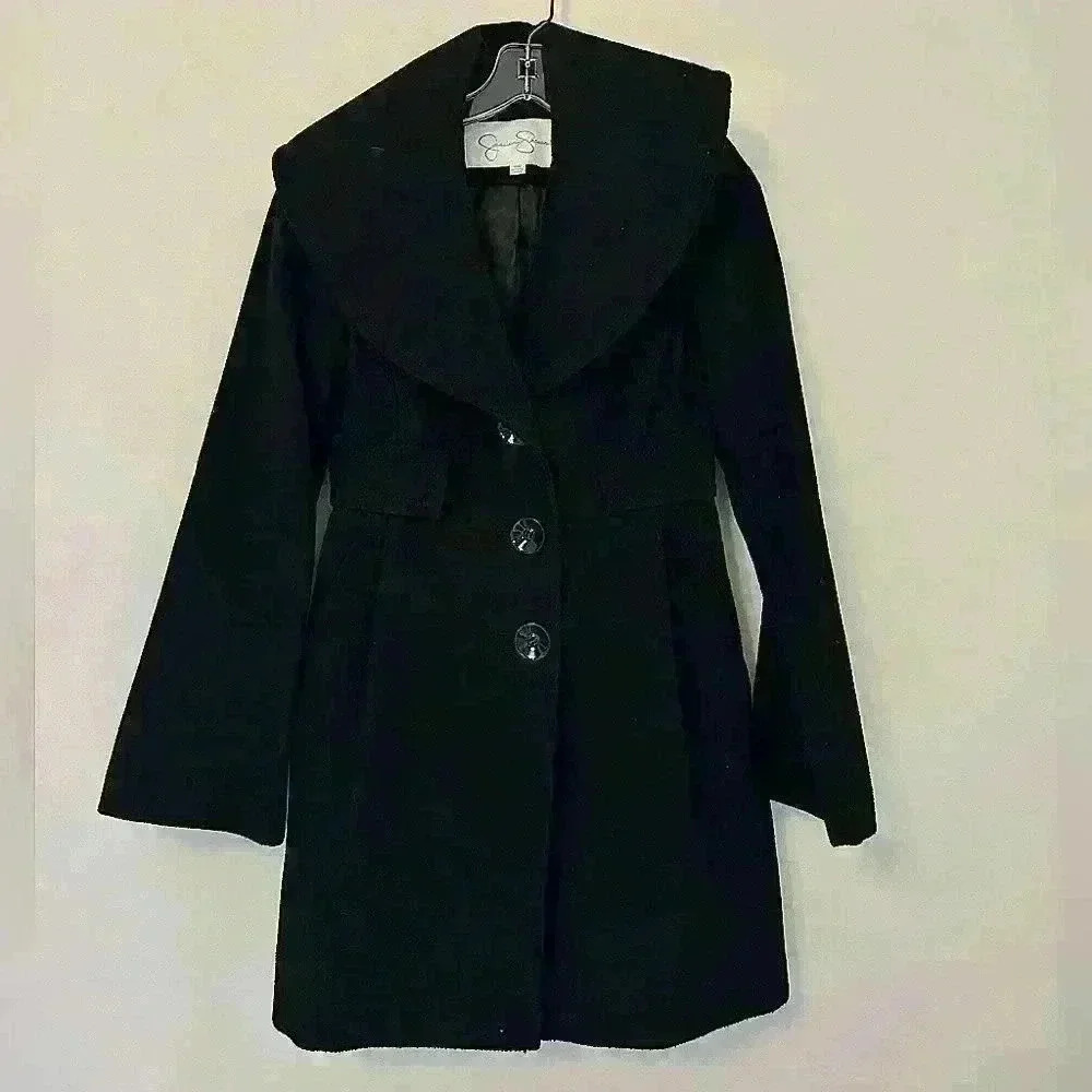 Jessica Simpson Long Black Coat